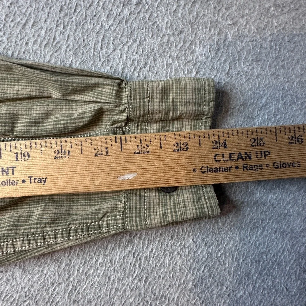 The North Face Shirt Mens L Green Plaid Button Down Long Sleeve Cotton Outdoor